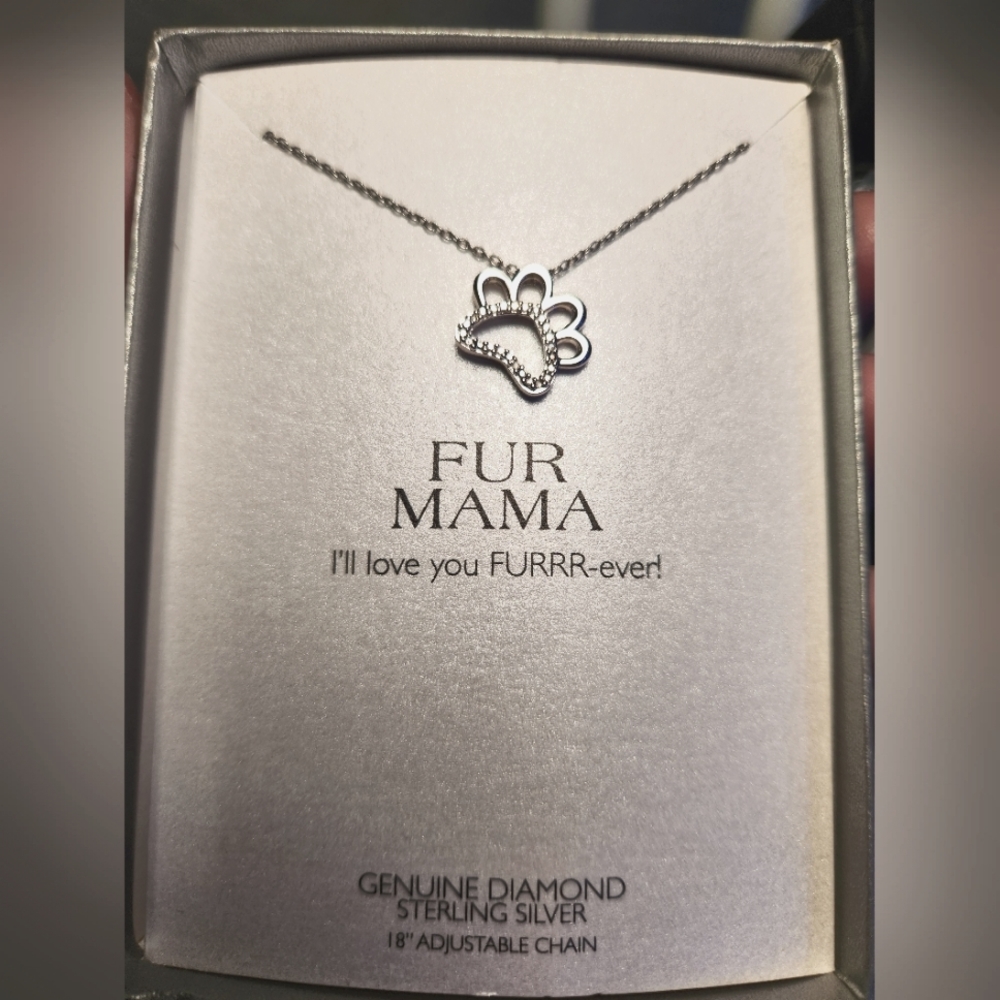 NWOT Sterling Silver Diamond Accent Necklace